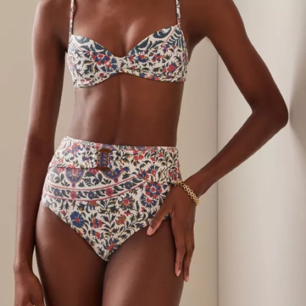 Boteh Swimwear Verbena Freddy Underwire Bikini Top + High Waist Bottom w/Belt